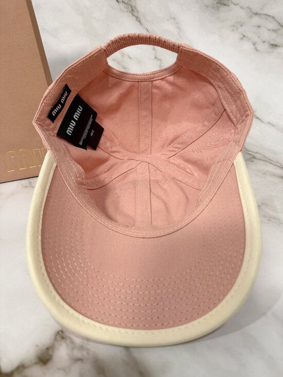 MIU MIU Drill Baseball Cap Pink Brand New with Original Bag main image 14